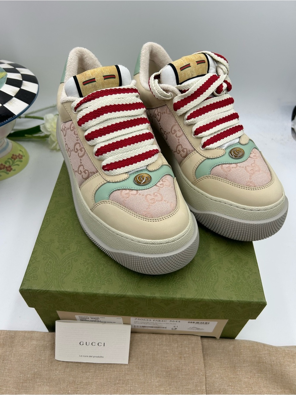 Women's Gucci GG screener sneakers size 41/10 US made in Italy